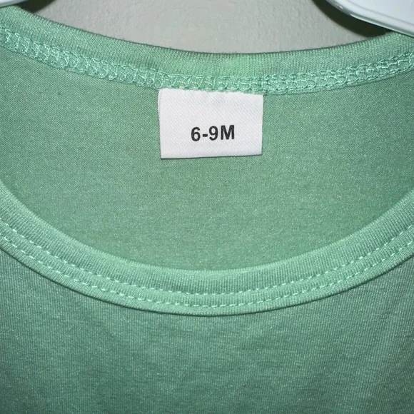 Baby Girl Green Orange Plaid Pumpkin Ruffle Bodysuit 6-9 M Fall Autumn Romper - Picture 3 of 11